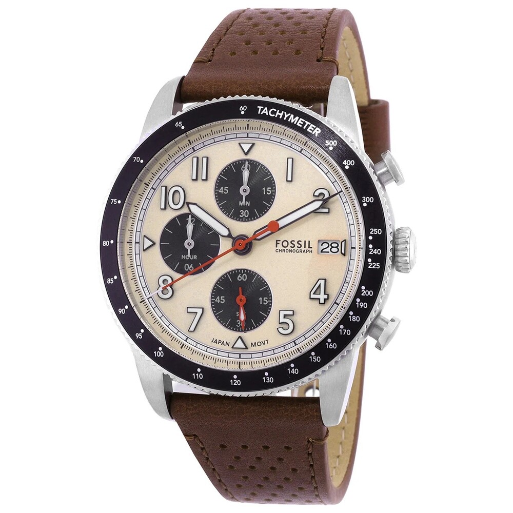Fossil Sport Tourer Chronograph Quartz White Dial Men's Watch FS6042 - White